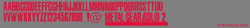 Fonte MetalGearSolid2 – fontes vermelhas em um fundo cinza