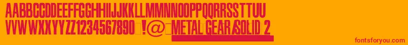 MetalGearSolid2 Font – Red Fonts on Orange Background