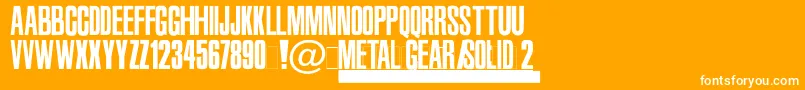 MetalGearSolid2-fontti – valkoiset fontit oranssilla taustalla