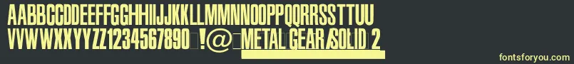 MetalGearSolid2-Schriftart – Gelbe Schriften auf schwarzem Hintergrund