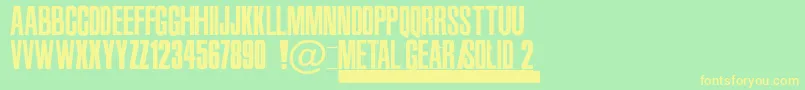 MetalGearSolid2 Font – Yellow Fonts on Green Background