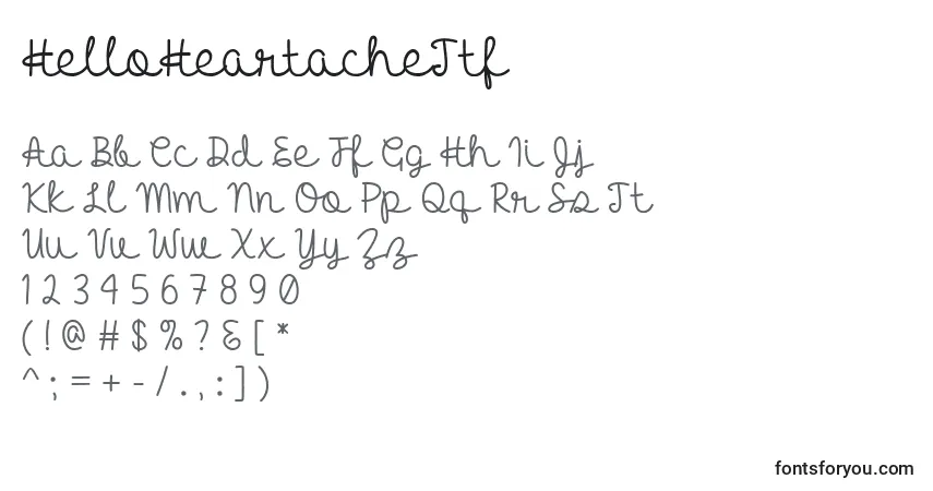 Fuente HelloHeartacheTtf - alfabeto, números, caracteres especiales