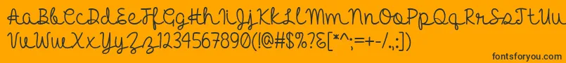 HelloHeartacheTtf Font – Black Fonts on Orange Background