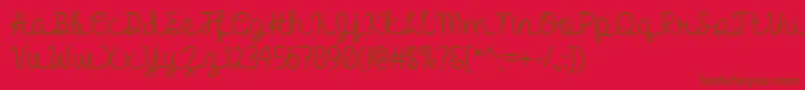 HelloHeartacheTtf Font – Brown Fonts on Red Background