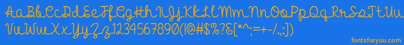 HelloHeartacheTtf Font – Orange Fonts on Blue Background