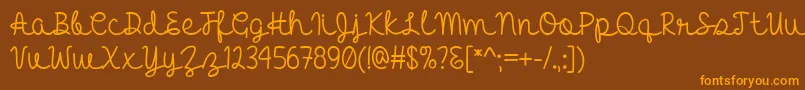 HelloHeartacheTtf Font – Orange Fonts on Brown Background