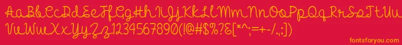HelloHeartacheTtf Font – Orange Fonts on Red Background
