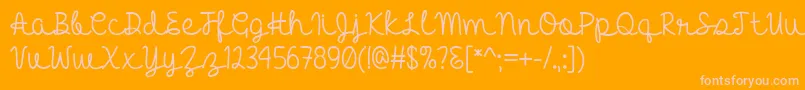 HelloHeartacheTtf Font – Pink Fonts on Orange Background