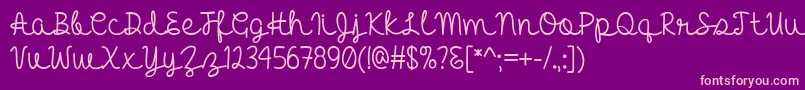 HelloHeartacheTtf Font – Pink Fonts on Purple Background