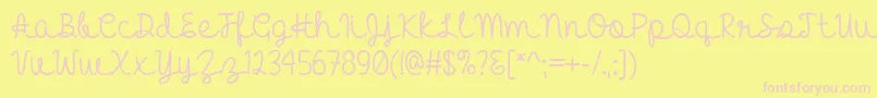 HelloHeartacheTtf Font – Pink Fonts on Yellow Background