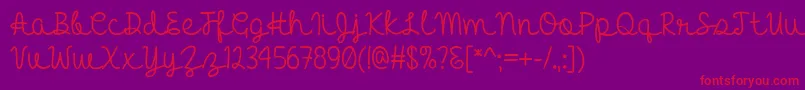 HelloHeartacheTtf Font – Red Fonts on Purple Background
