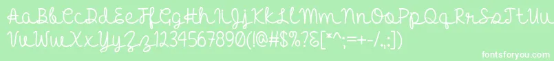 HelloHeartacheTtf Font – White Fonts on Green Background