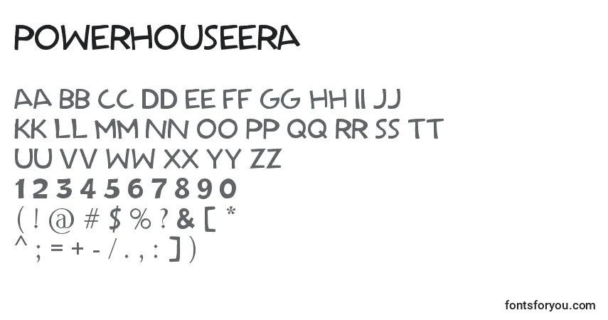 A fonte PowerhouseEra – alfabeto, números, caracteres especiais