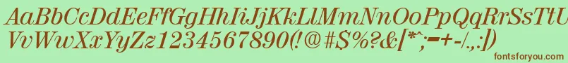 ValenciaMediumita-fontti – ruskeat fontit vihreällä taustalla