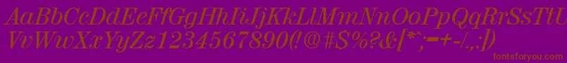Шрифт ValenciaMediumita – коричневые шрифты на фиолетовом фоне