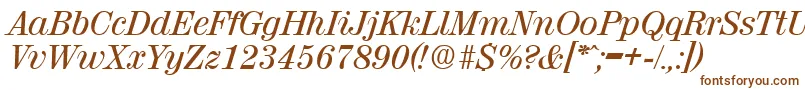 Шрифт ValenciaMediumita – коричневые шрифты на белом фоне
