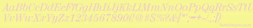 ValenciaMediumita Font – Pink Fonts on Yellow Background
