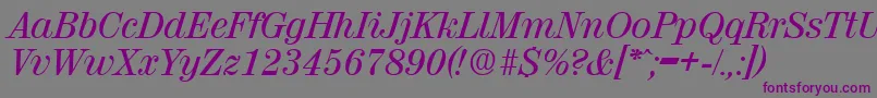 Шрифт ValenciaMediumita – фиолетовые шрифты на сером фоне