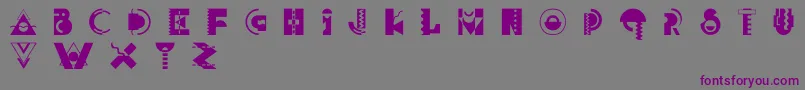 フォントJerryLee – 紫色のフォント、灰色の背景