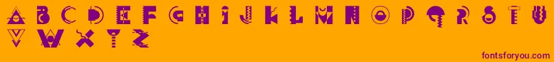 JerryLee-fontti – violetit fontit oranssilla taustalla