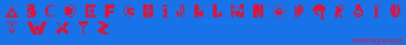 フォントJerryLee – 赤い文字の青い背景