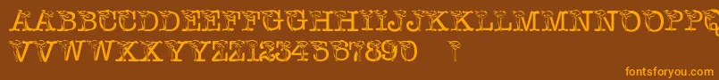 PfCalla Font – Orange Fonts on Brown Background