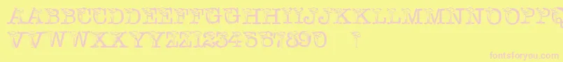 PfCalla Font – Pink Fonts on Yellow Background