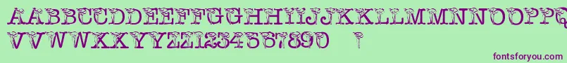 PfCalla Font – Purple Fonts on Green Background