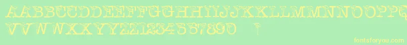 PfCalla Font – Yellow Fonts on Green Background