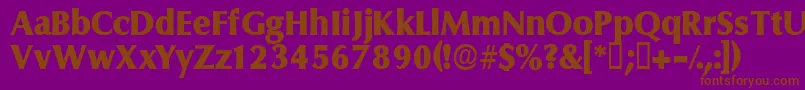 Ferruledisplayssk-fontti – ruskeat fontit violetilla taustalla