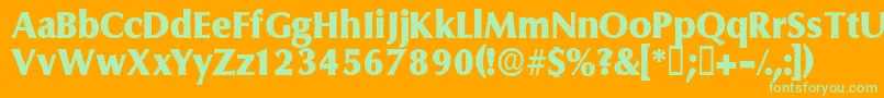 Ferruledisplayssk Font – Green Fonts on Orange Background