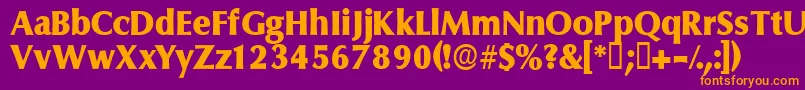 Fonte Ferruledisplayssk – fontes laranjas em um fundo violeta