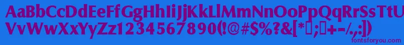 Ferruledisplayssk Font – Purple Fonts on Blue Background