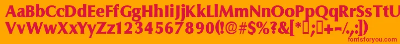 Ferruledisplayssk Font – Red Fonts on Orange Background