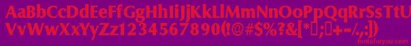 フォントFerruledisplayssk – 紫の背景に赤い文字