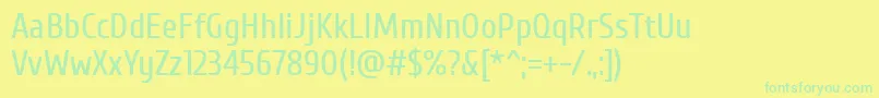 CuprumRegular-Schriftart – Grüne Schriften auf gelbem Hintergrund