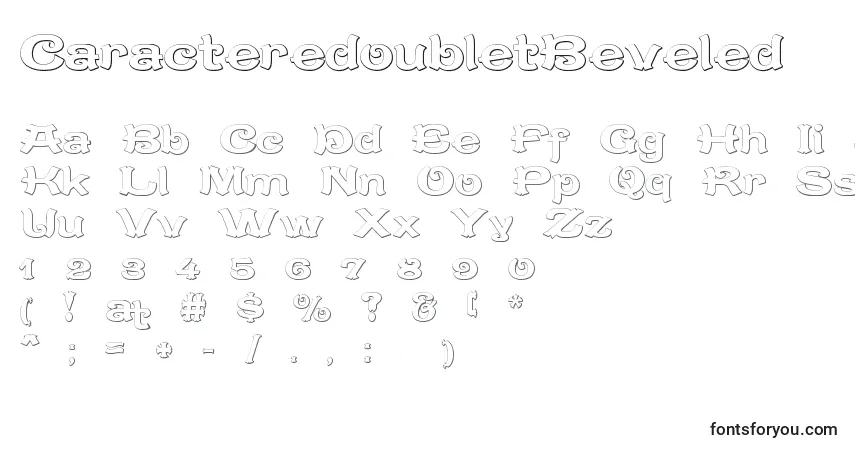 CaracteredoubletBeveled font – alphabet, numbers, special characters