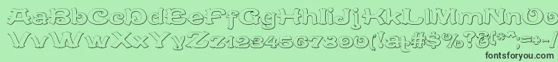 Czcionka CaracteredoubletBeveled – czarne czcionki na zielonym tle