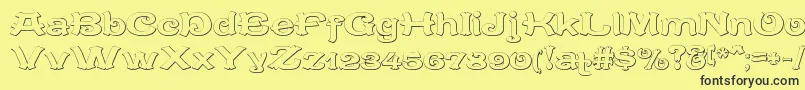 More about CaracteredoubletBeveled Font CaracteredoubletBeveled Font – Black Fonts on Yellow Background