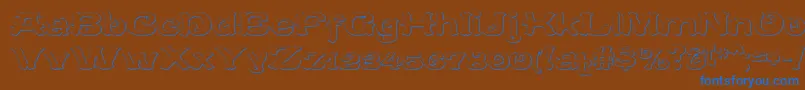 フォントCaracteredoubletBeveled – 茶色の背景に青い文字
