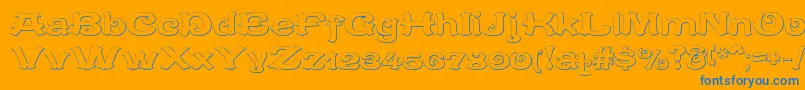 CaracteredoubletBeveled-fontti – siniset fontit oranssilla taustalla