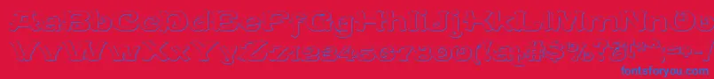 CaracteredoubletBeveled Font – Blue Fonts on Red Background