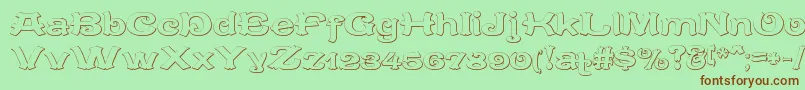 CaracteredoubletBeveled Font – Brown Fonts on Green Background