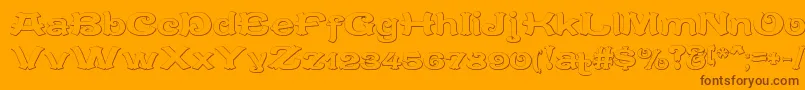 CaracteredoubletBeveled Font – Brown Fonts on Orange Background