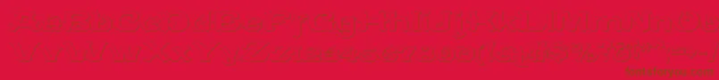CaracteredoubletBeveled-Schriftart – Braune Schriften auf rotem Hintergrund