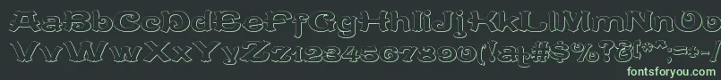 フォントCaracteredoubletBeveled – 黒い背景に緑の文字