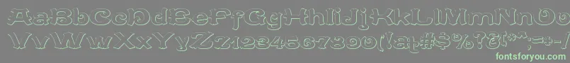 CaracteredoubletBeveled Font – Green Fonts on Gray Background