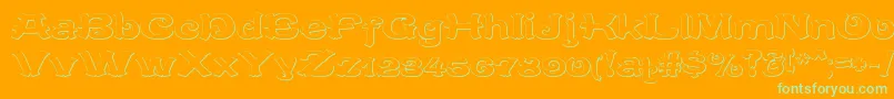 フォントCaracteredoubletBeveled – オレンジの背景に緑のフォント