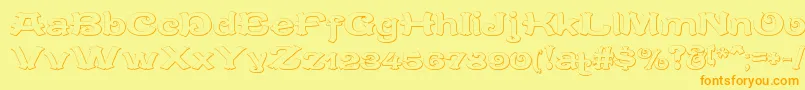 More about CaracteredoubletBeveled Font CaracteredoubletBeveled Font – Orange Fonts on Yellow Background