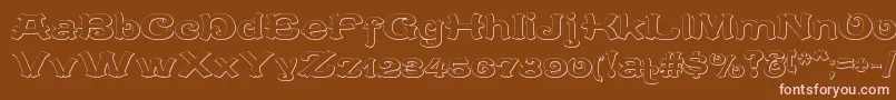Czcionka CaracteredoubletBeveled – różowe czcionki na brązowym tle